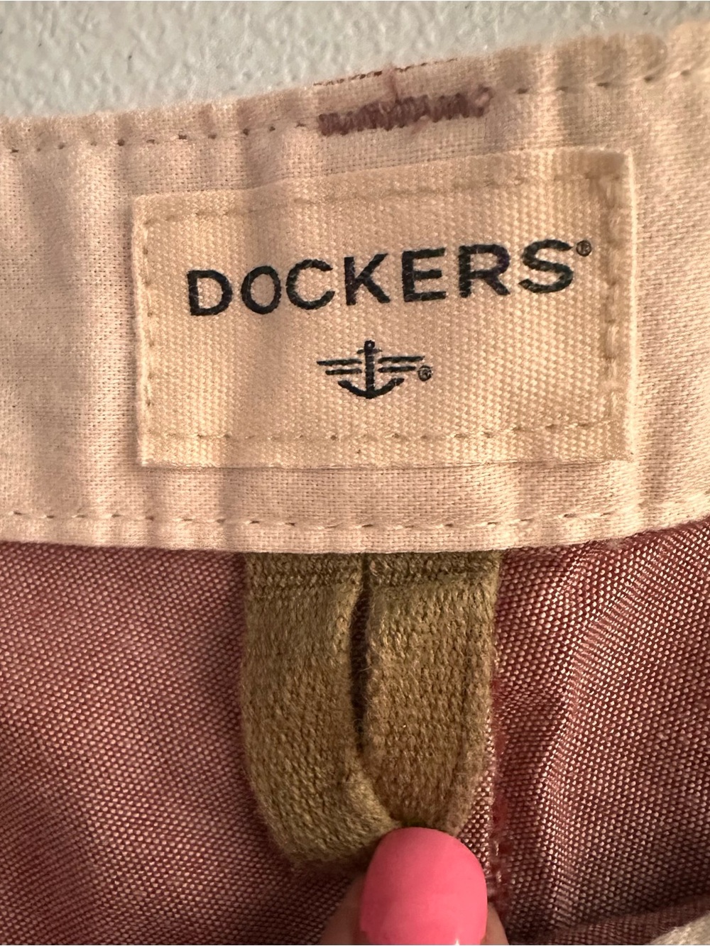 Dockers Pink Cotton Garment with Tan Loop Detail
